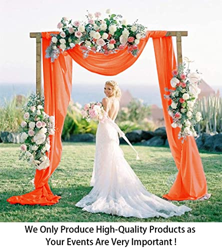 Orange Chiffon Wedding Arch Draping Fabric - 29" x 19FT, 2 Panels, Elegant Backdrop for Wedding & Party Decorations