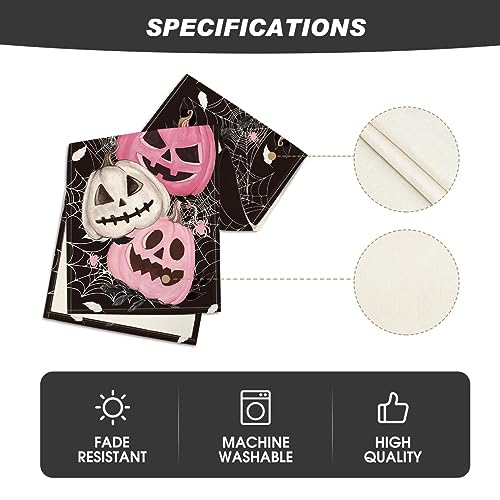Halloween Table Runner 13x72 Inch Black Pink Polyester Home Party Decor