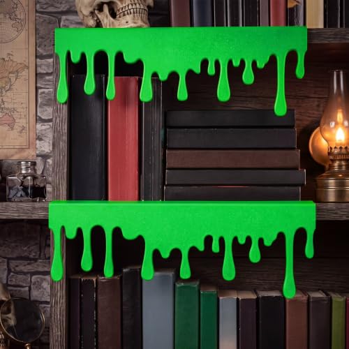 Halloween Green Slime Drip Bookshelf Decorations - 2 Pieces