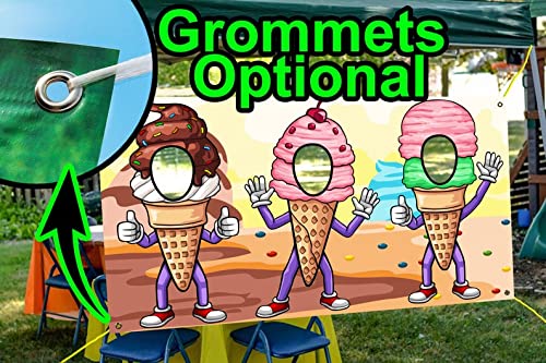 Ice Cream Hole in Face Banner for Kids Party Decorations - 42 x 72 Inch