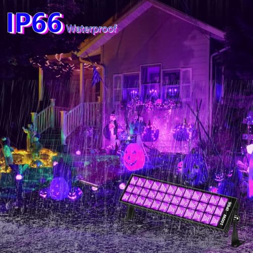 THECHAM 100W Black Light Bar for Glow Party Halloween - 1 Pack