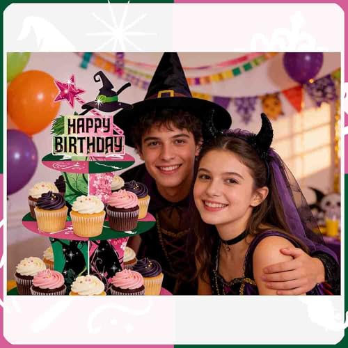 Pink 3-Tier Cake Stand for Birthday Party Decorations, Cupcake Tower & Tableware