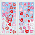 Valentine's Day Window Clings - Romantic Love Heart Stickers for Home & Office Decor, 6 Sheets