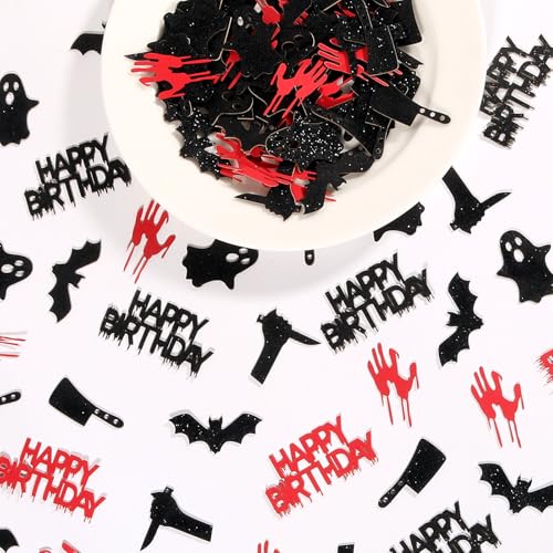 Halloween Birthday Confetti Set - 200 Pieces Spooky Horror Party Decor