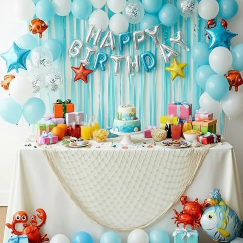 2-Pack Nautical Fish Net Decorations for Parties and Home - 40x80 inches Variation 2