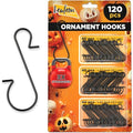 Leafeon Black Christmas Ornament Hooks 120 Pack - S-Shaped Tree Hangers