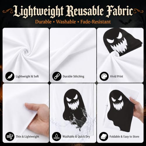 Large Ghost Window Decorations Set - Halloween Silhouettes for Indoor Outdoor Decor