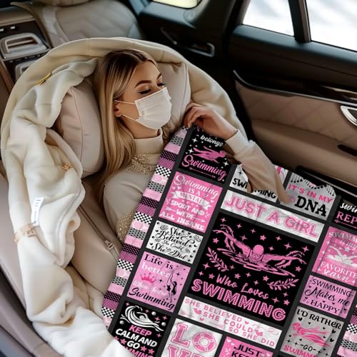 Swimming Blanket for Girls Women Kids Teens - 60x50 Plush Throw Gift