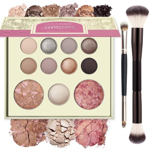 Baked Makeup Palette Set with Blush, Highlighter, Bronzer & Eye Shadows - Travel Friendly