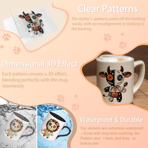 Halloween Animal Voodoo Dolls UV DTF Stickers - 12 Sheets for Cups & Crafts