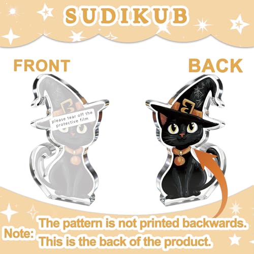Black Cat Halloween Decor Desk Ornament Acrylic Cute Cat Gift