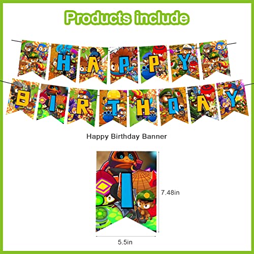 Bloons TD 6 Birthday Party Decorations Set with Banner Balloons & Cake Toppers