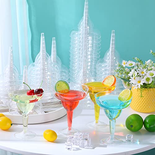72 Pack Clear Disposable Margarita Glasses - 8 oz Plastic Cocktail Cups for Parties