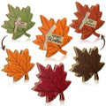 Thanksgiving Wood Decor Maple Leaf Sign Set - Fall Centerpiece & Tiered Tray Decorations