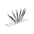 esowemsn 1PC 6 Holes Acrylic Tweezers Stand Holder Eyelash Extension Storage Rack Eyelash Tweezer Collecting Displaying Shelf Eyelashes Extension Supplies Accessories