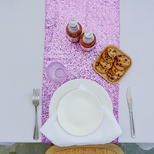 Lavender Sequin Table Runner Set - 6 Pack, 12x72 Inches for Weddings & Parties - Variation of THIS listing