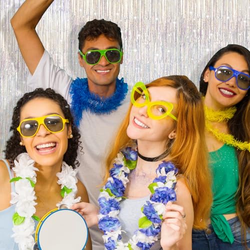 Shiny Silver Fringe Backdrop Party Decorations - Photo Booth Streamer, Bachelorette & Birthday