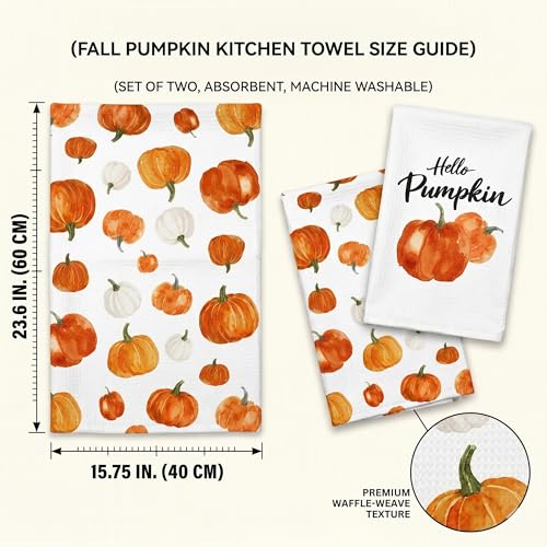Fall Kitchen Towels Set - Autumn Home Decor Hand Dish Towels 15.8x23.6 in