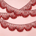 Pink Scalloped Fringe Garland 6.89ft Tassel Banner - 3pcs Party Decor - Pink