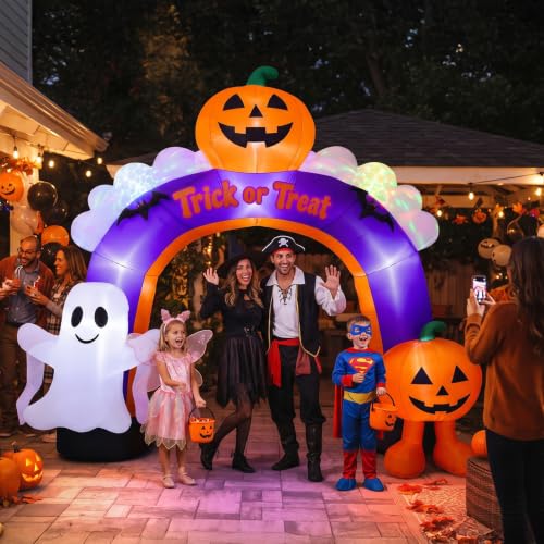 10.5FT Halloween Inflatable Pumpkin Archway for Outdoor Yard Decorations