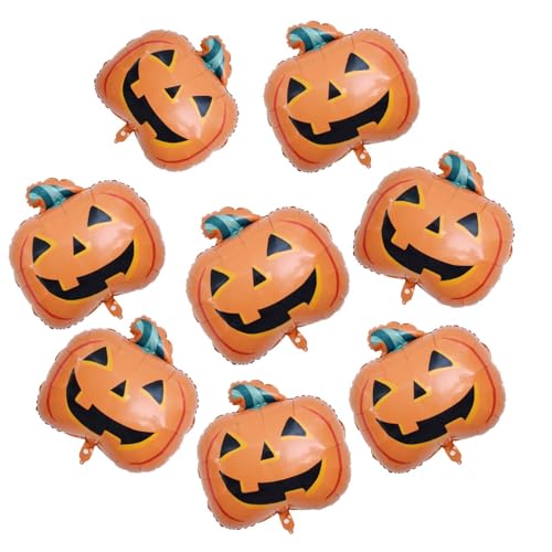 Halloween Pumpkin Balloons Kit - 8 Aluminum Foil Decorations for Parties