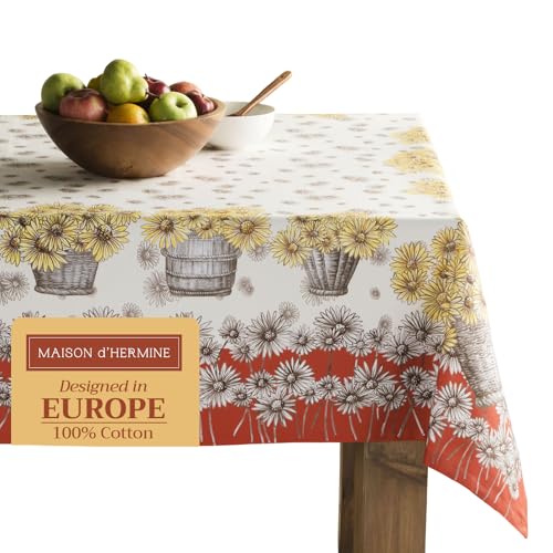 Maison d'Hermine 130 Bagatelle Tablecloth - 60 x 120 Inch Rectangular Cotton