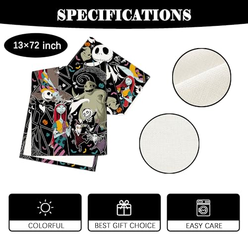 Halloween Table Runner 13x72 Inch Spooky Party Decor Linen