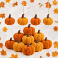 Set of 12 Crochet Mini Pumpkins for Fall Thanksgiving Halloween Decor