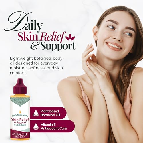 Miracell Skin Relief & Support Oil 2 oz - Natural Moisturizer for Dry Sensitive Skin - Includes 2 Fl Oz Variant