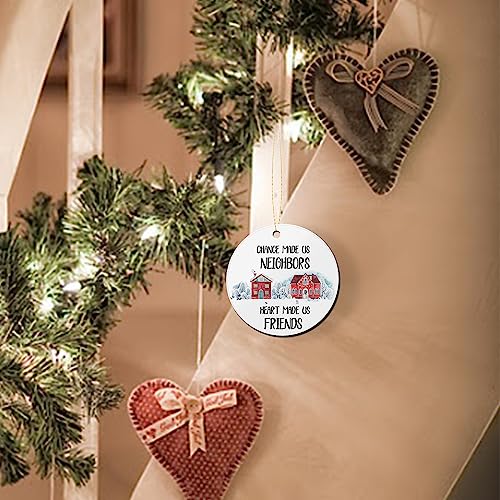 Christmas Keepsake Ceramic Ornament - 3 Inch Holiday Tree Decoration with Gold String