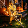 36-Inch Solar Halloween Skeleton with Metal Stake & 16-LED Warm Lights - Variation of 1P-36"