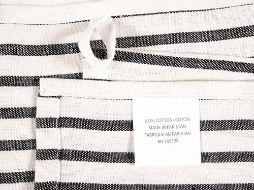 Assorted Flat Kitchen Towels Set of 10 - Black, 18 x 28 Inches - Kitchen & Dining