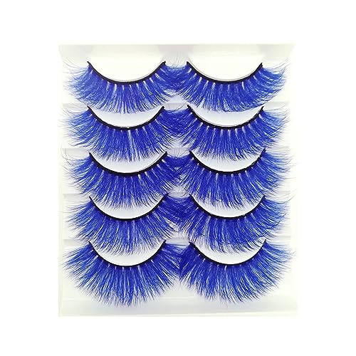 Colorful Blue False Eyelashes for Makeup & Costume - Dark Blue (MQ304-Dark Blue)