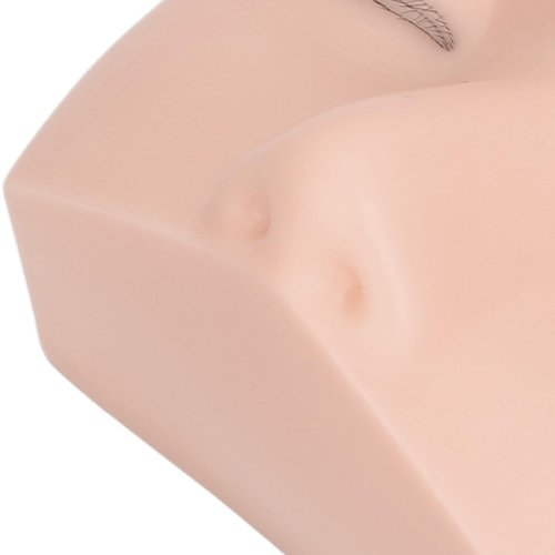 Lash Mannequin Head, 3 Layer Lashes Eyelash Mannequin Head for Make Up Eye Lashes Eyelash Extensions, Soft Touch Makeup Practice Face (White Skin)