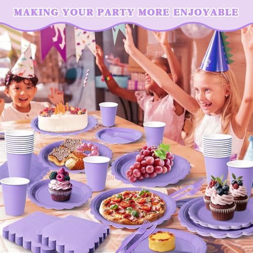 Lavender Paper Plate and Napkin Party Supplies Set - 350 Pcs, Variation of THIS Listing
