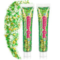 Green Body & Face Glitter Gel - Self-Adhesive Holographic Chameleon 18ml Set