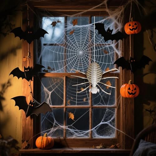 Halloween Skeleton Spider Prop - Realistic Plastic Skeleton Creature for Spooky Decor