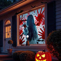 Large Halloween Window Decal with 12 Bat Stickers - Indoor & Outdoor Decoration