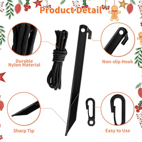 34-Piece Inflatable Stakes and Tethers Set for Halloween & Holiday Decorations