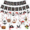 Pirate Birthday Decorations Banner & Swirl Set - Pirate Color