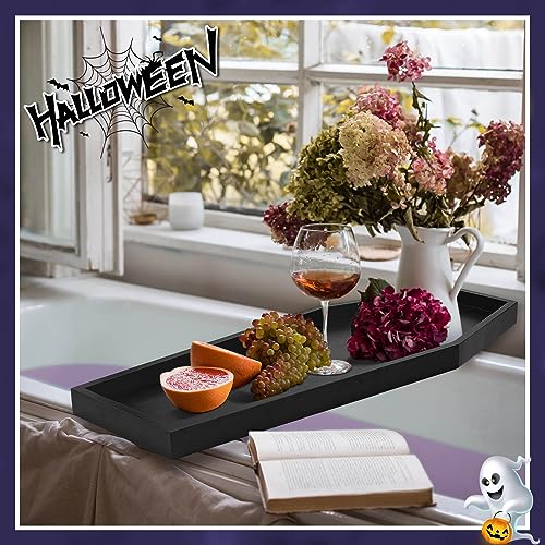 Halloween Charcuterie Board Coffin Tray - Large Wooden Gothic Serving Platter - Black, Basic Style