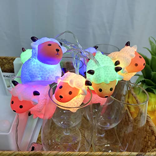 1.65m Battery-Powered Sheep String Lights 10 LEDs Fairy Night Light Kids Decor