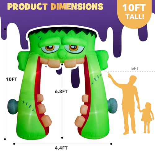 10FT Halloween Inflatable Frankenstein Archway Outdoor Yard Decor with LED Lights