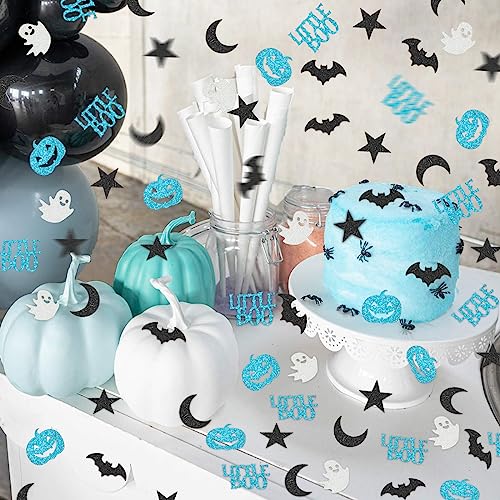 Blue Little Boo Confetti Set for Halloween Party & Baby Shower - 200 Pieces