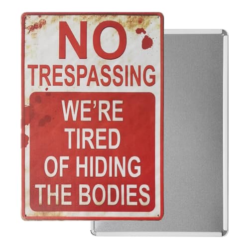 No Trespassing Halloween Metal Tin Sign Wall Decoration - Style 1