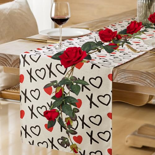 Artificial Red Rose Garland - 6FT Hanging Flower Vine for Wedding & Decor - Red, 1 Piece
