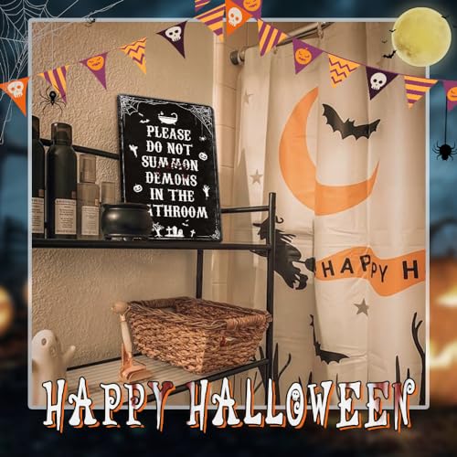 Gothic Bathroom Decor Sign - Do Not Summon Demons Halloween Wall Art