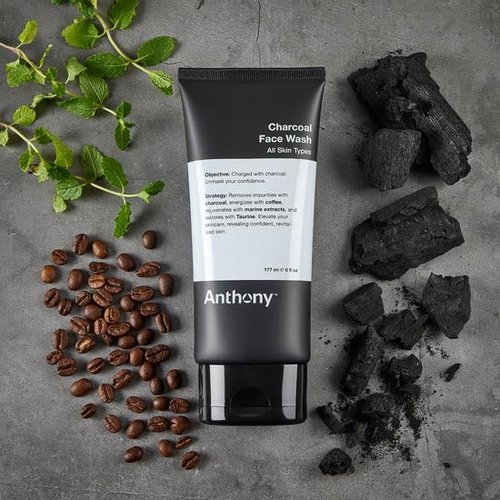 Anthony Charcoal Face Wash - Detoxifying & Energizing Formula with Coffea Arabica | 6 Fl Oz, Sulfate-Free