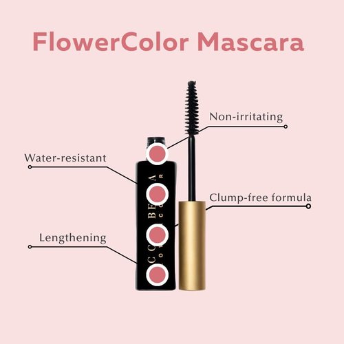 Ecco Bella FlowerColor Vegan Mascara - Plant-Based Formula for Bold Black Lashes