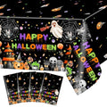 Avezano 4 Pack Halloween Tablecloths Ghost Pumpkin Haunted House Skeleton Party Decor